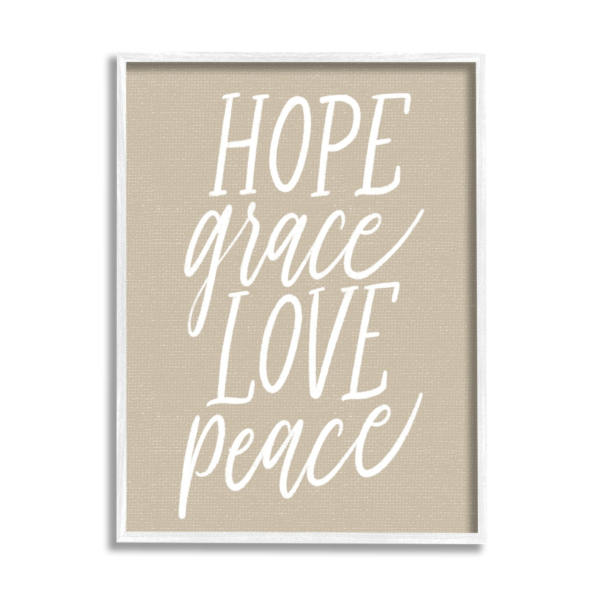 Stupell Industries Hope Grace Love Peace Grainy Patterned Sign,24 x 30, Design by Doodles.Ink.