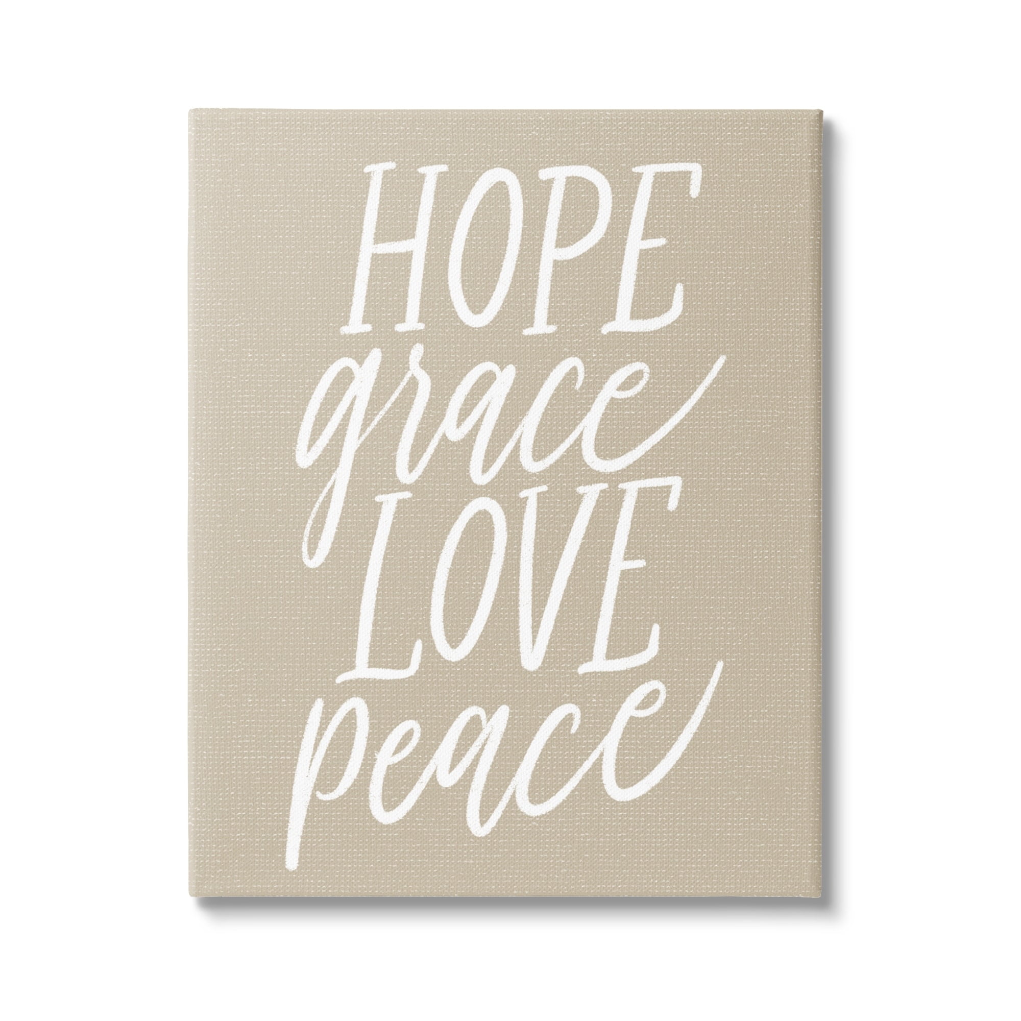 Stupell Industries Hope Grace Love Peace Grainy Patterned Sign,24 x 30, Design by Doodles.Ink.