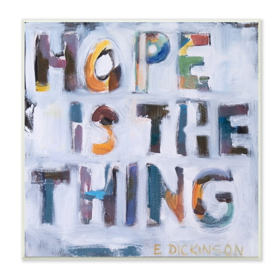 Stupell Industries Hope Is the Thing Motivational Dickinson Phrase Abstract, 12 x 12, Design by Susanne Marie