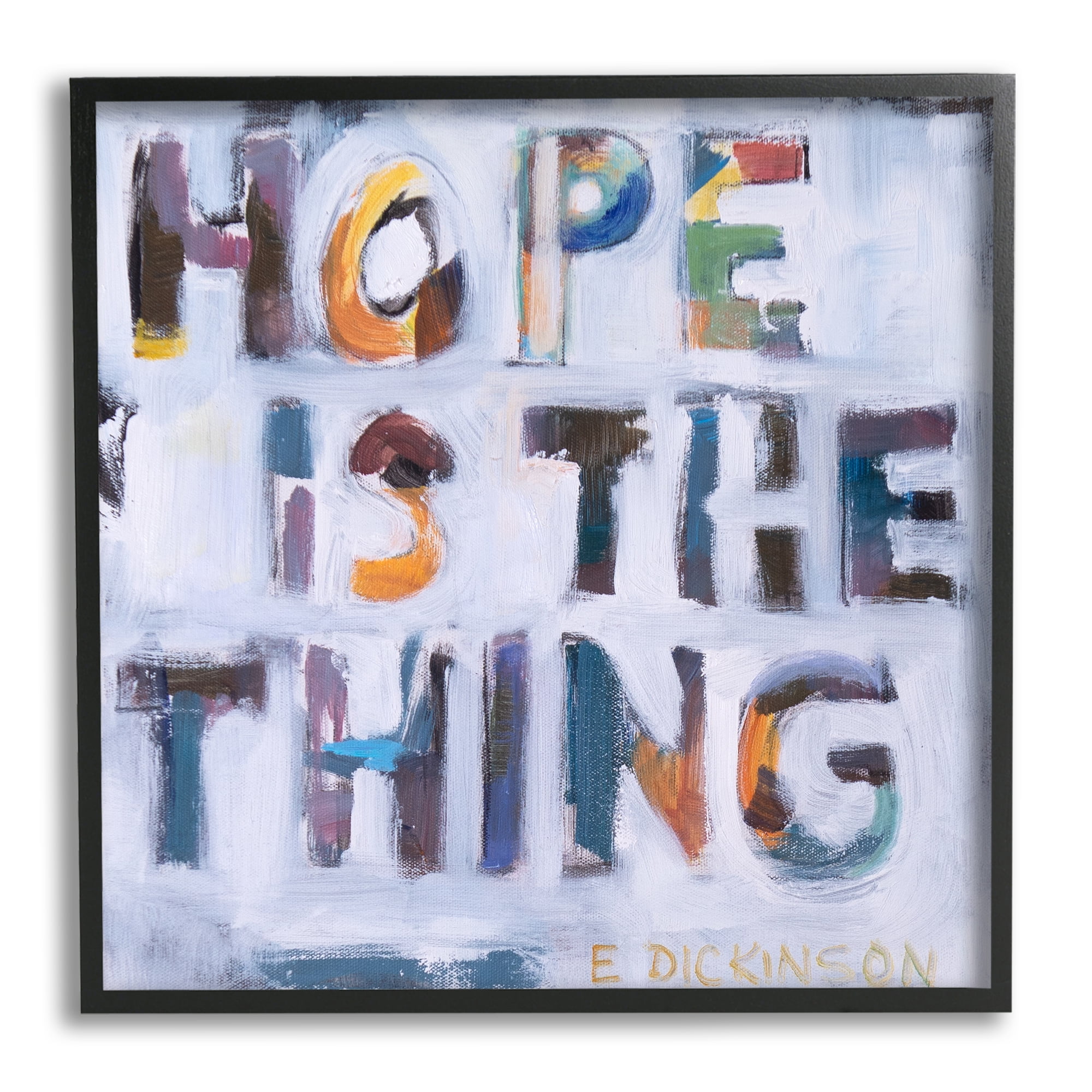 Stupell Industries Hope Is the Thing Motivational Dickinson Phrase Abstract, 24 x 24, Design by Susanne Marie