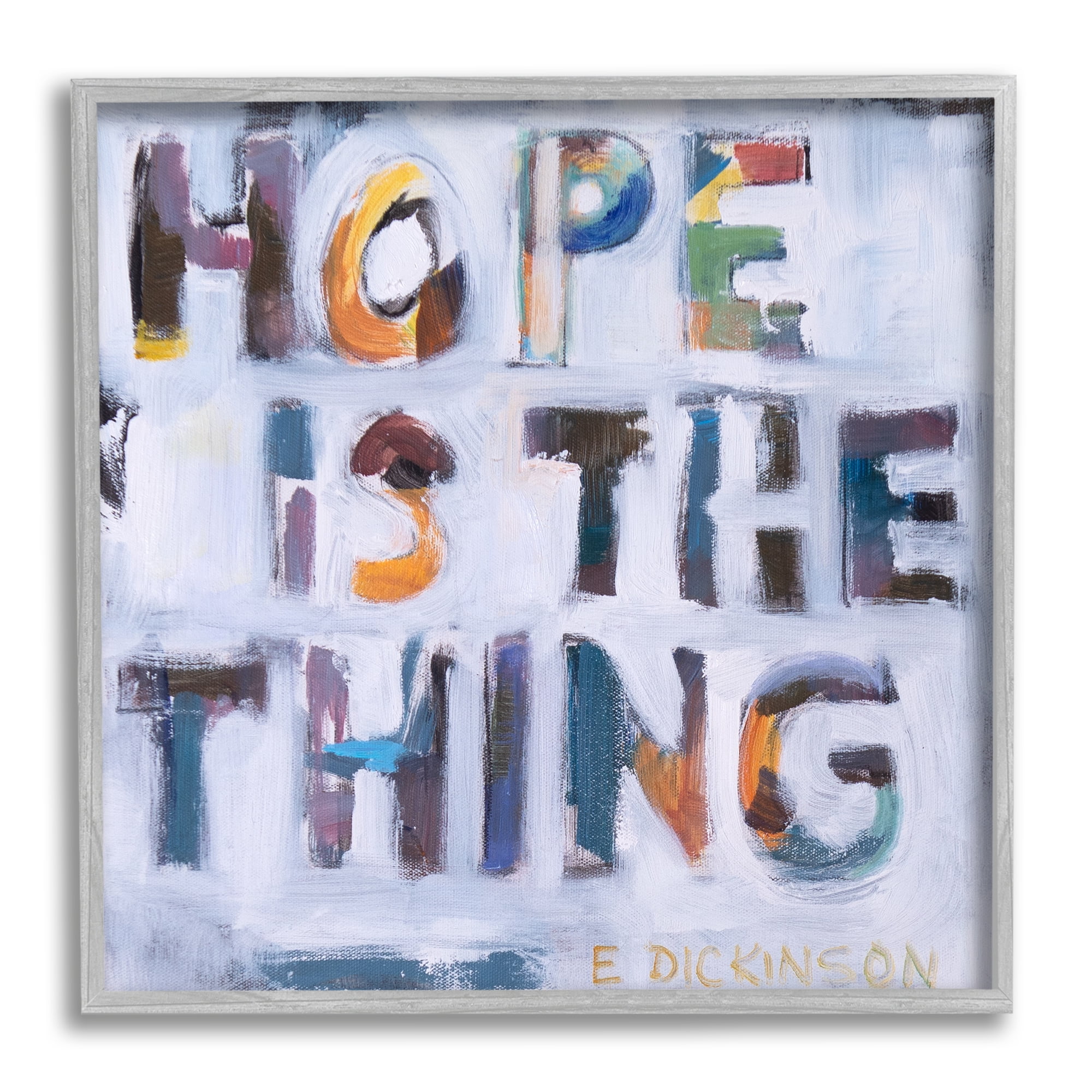 Stupell Industries Hope Is the Thing Motivational Dickinson Phrase Abstract, 24 x 24, Design by Susanne Marie