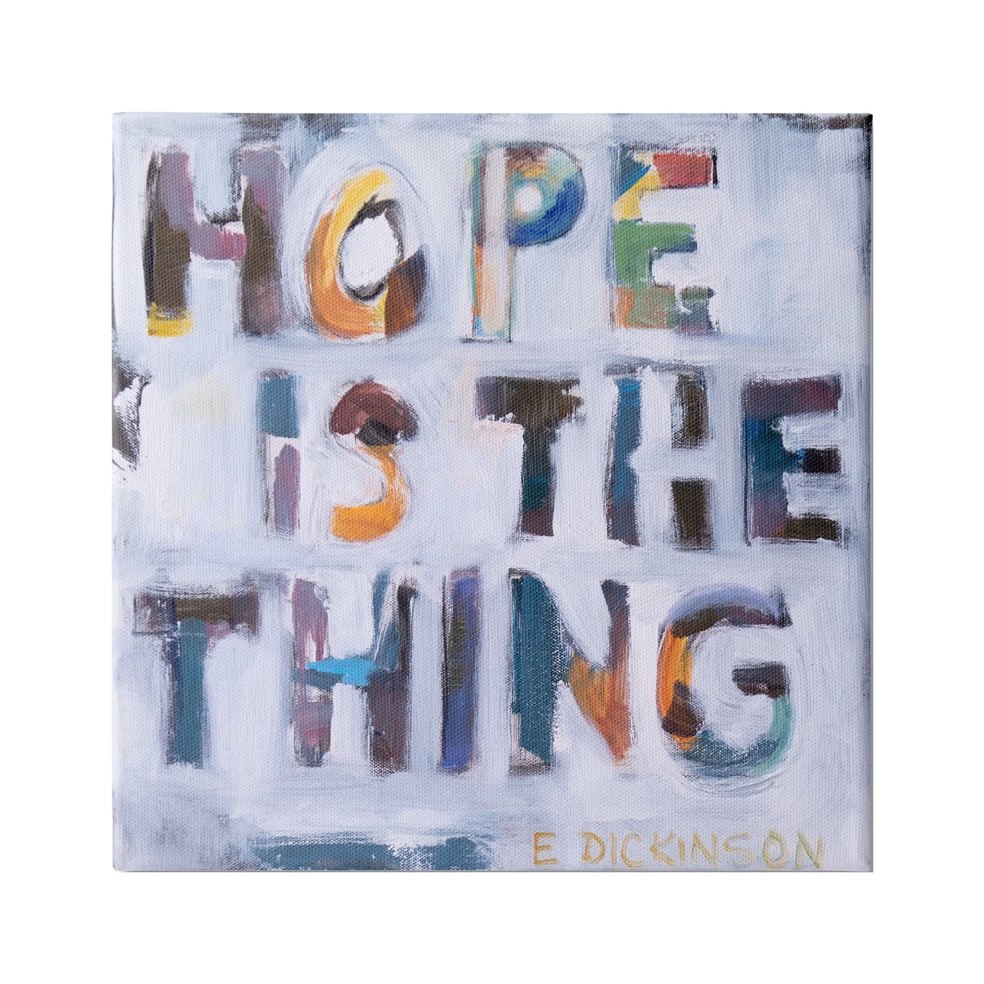 Stupell Industries Hope Is the Thing Motivational Dickinson Phrase Abstract, 36 x 36, Design by Susanne Marie