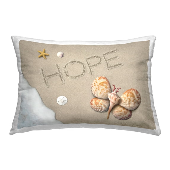 Stupell Industries Hope Ocean Foam Decorative Printed Throw Pillow, 14 x 20