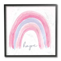 Stupell Industries Hope Phrase Watercolor Rainbow Pink Purple Design by Elizabeth Tyndall