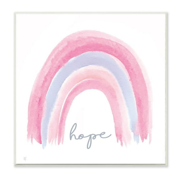 Stupell Industries Hope Phrase Watercolor Rainbow Pink Purple Design by Elizabeth Tyndall