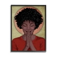 thumbnail image 1 of Stupell Industries Hopeful Woman in Prayer Geometric Sun Shape Modern Painting Black framed Art Print Wall Art, 16 x 20, Design by Marcus Prime, 1 of 7