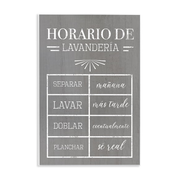 Stupell Industries Horario de Lavandería Bath & Laundry Painting Unframed Art Print Wall Art, 10 x 15