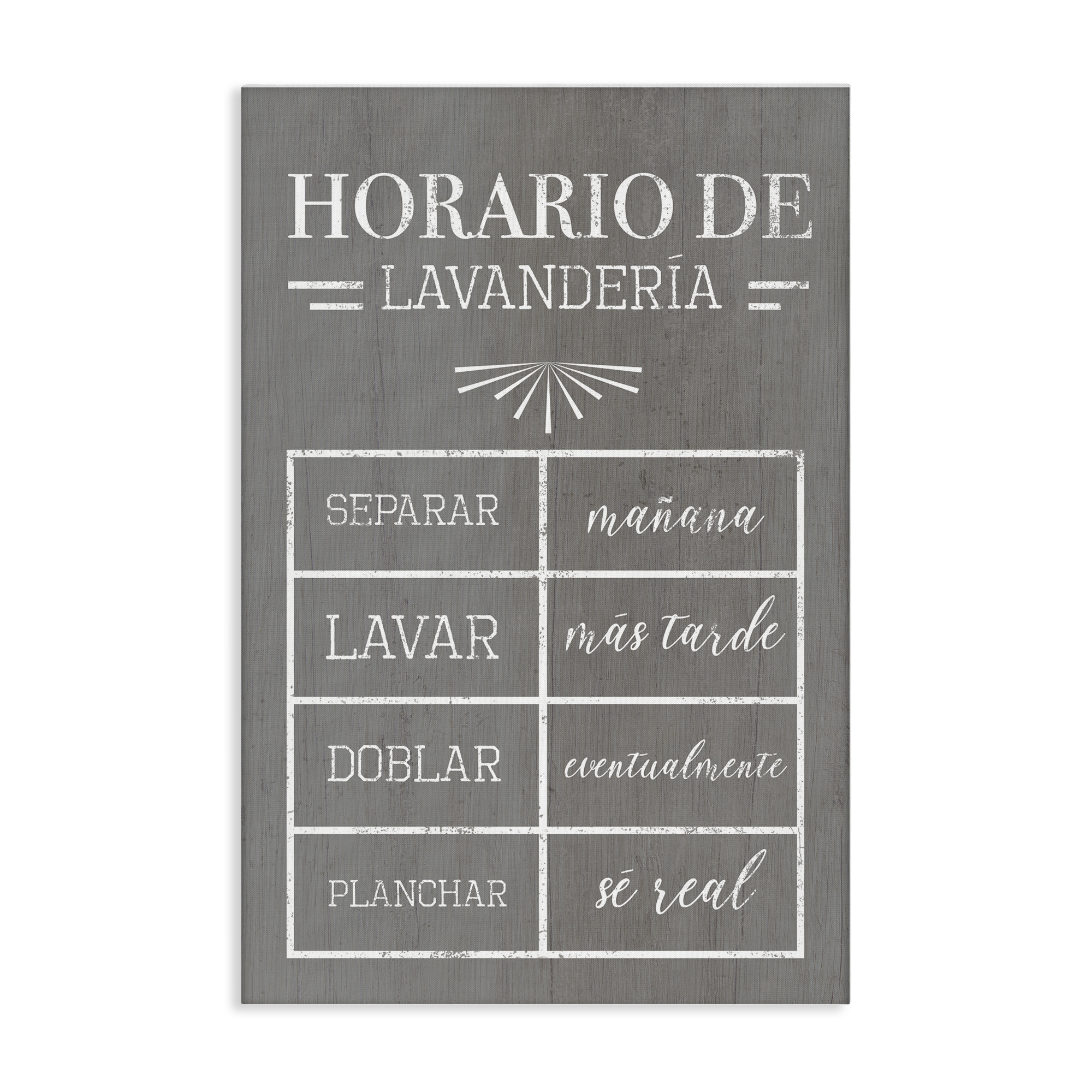 Stupell Industries Horario de Lavandería Bath & Laundry Painting Wrapped Canvas Art Print Wall Art, 30 x 45