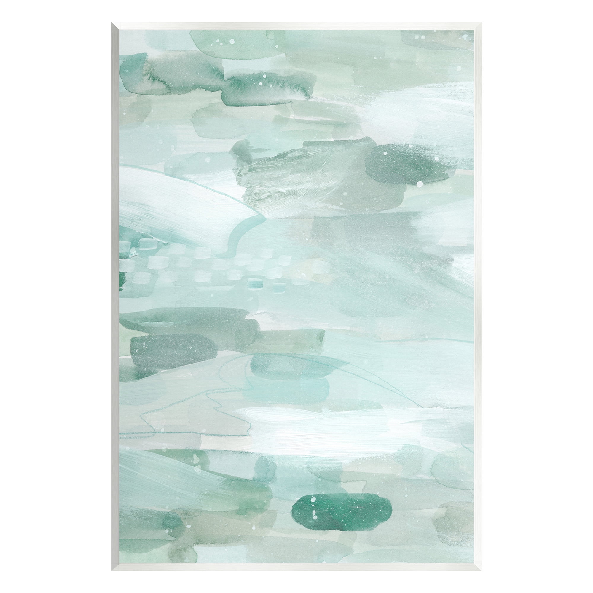 Stupell Industries Horizontal Green Strokes Abstract Painting Unframed Art Print Wall Art, 13 x 19