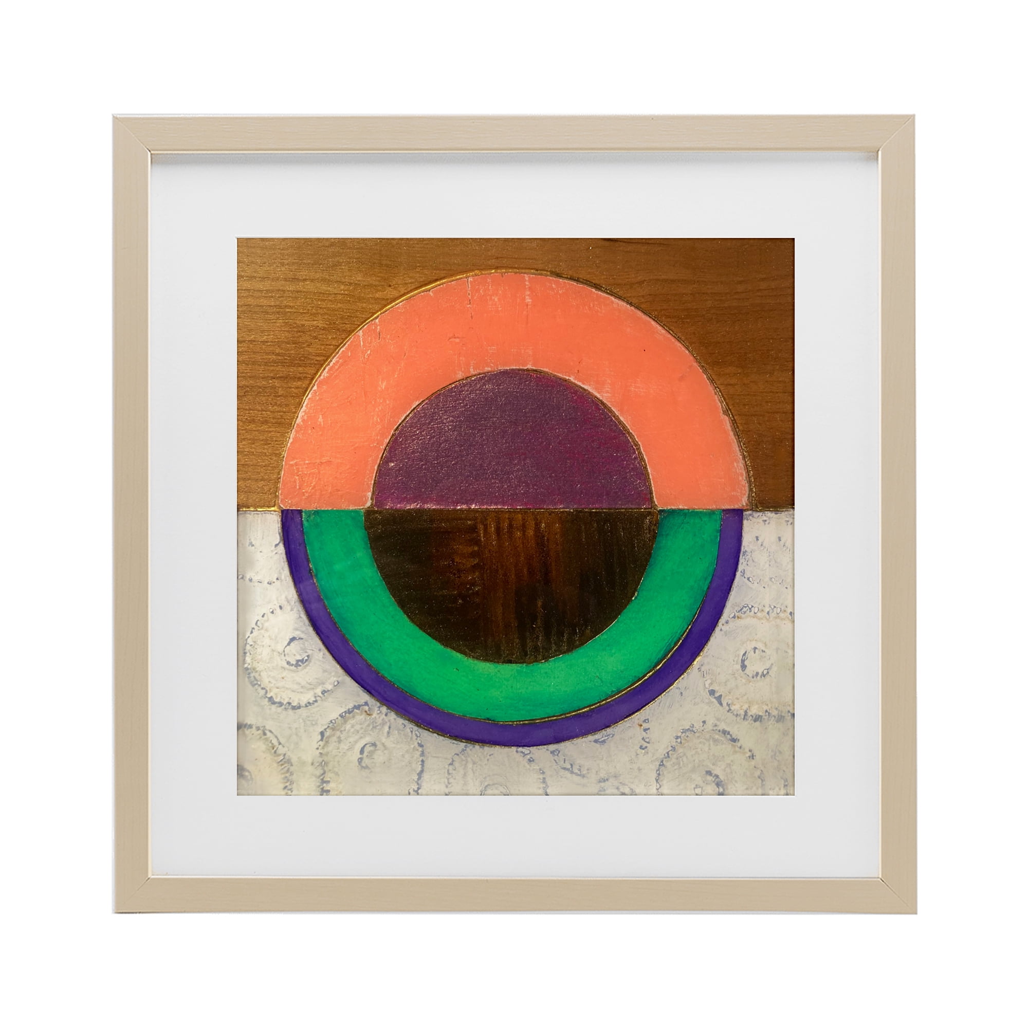Stupell Industries Horizontal Split Circle Birch Framed Print Under Glass, design by Matthew Finger