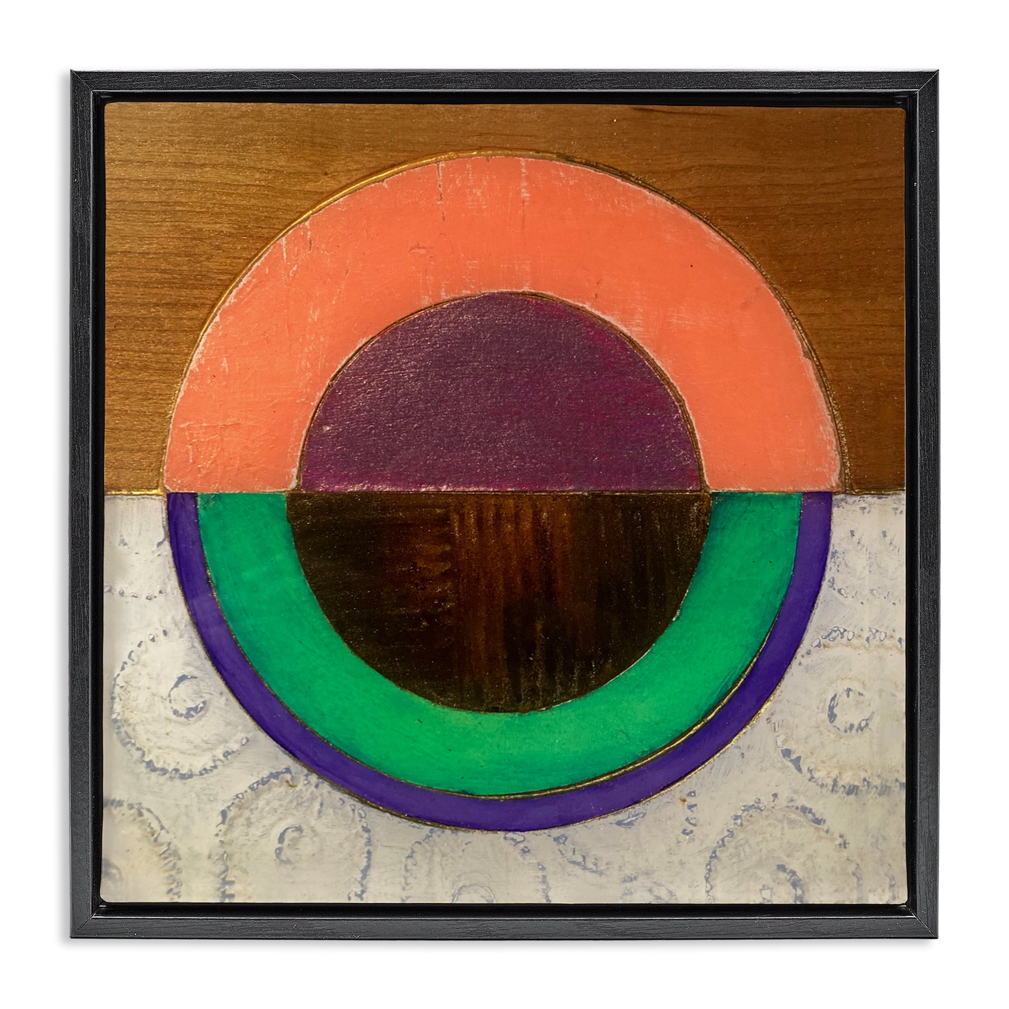 Stupell Industries Horizontal Split Circle Black Framed Floater Canvas Wall Art, design by Matthew Finger