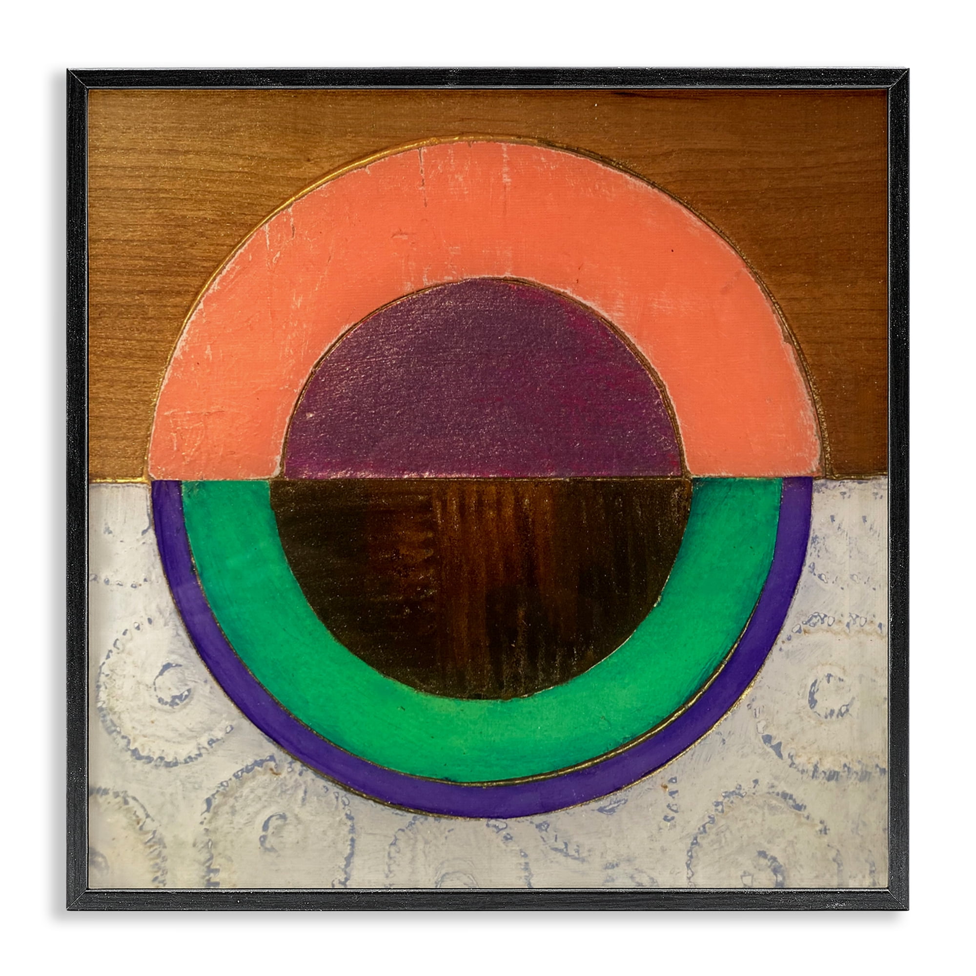 Stupell Industries Horizontal Split Circle Black Framed Giclee Art, design by Matthew Finger