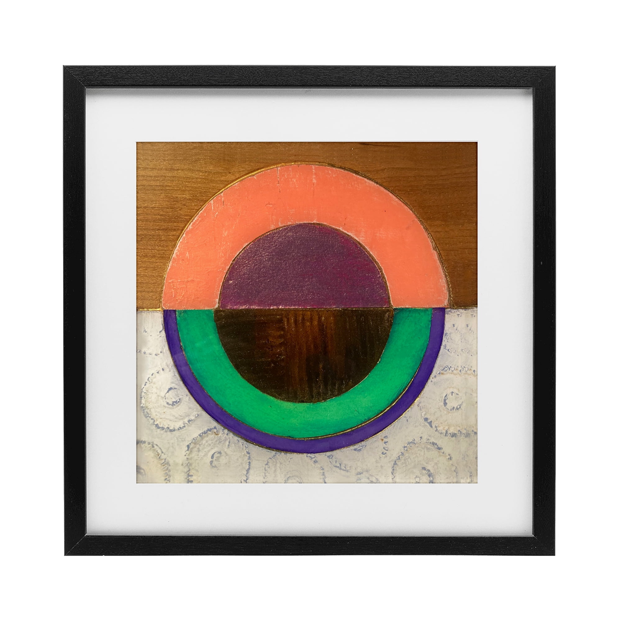 Stupell Industries Horizontal Split Circle Black Framed Print Under Glass, design by Matthew Finger