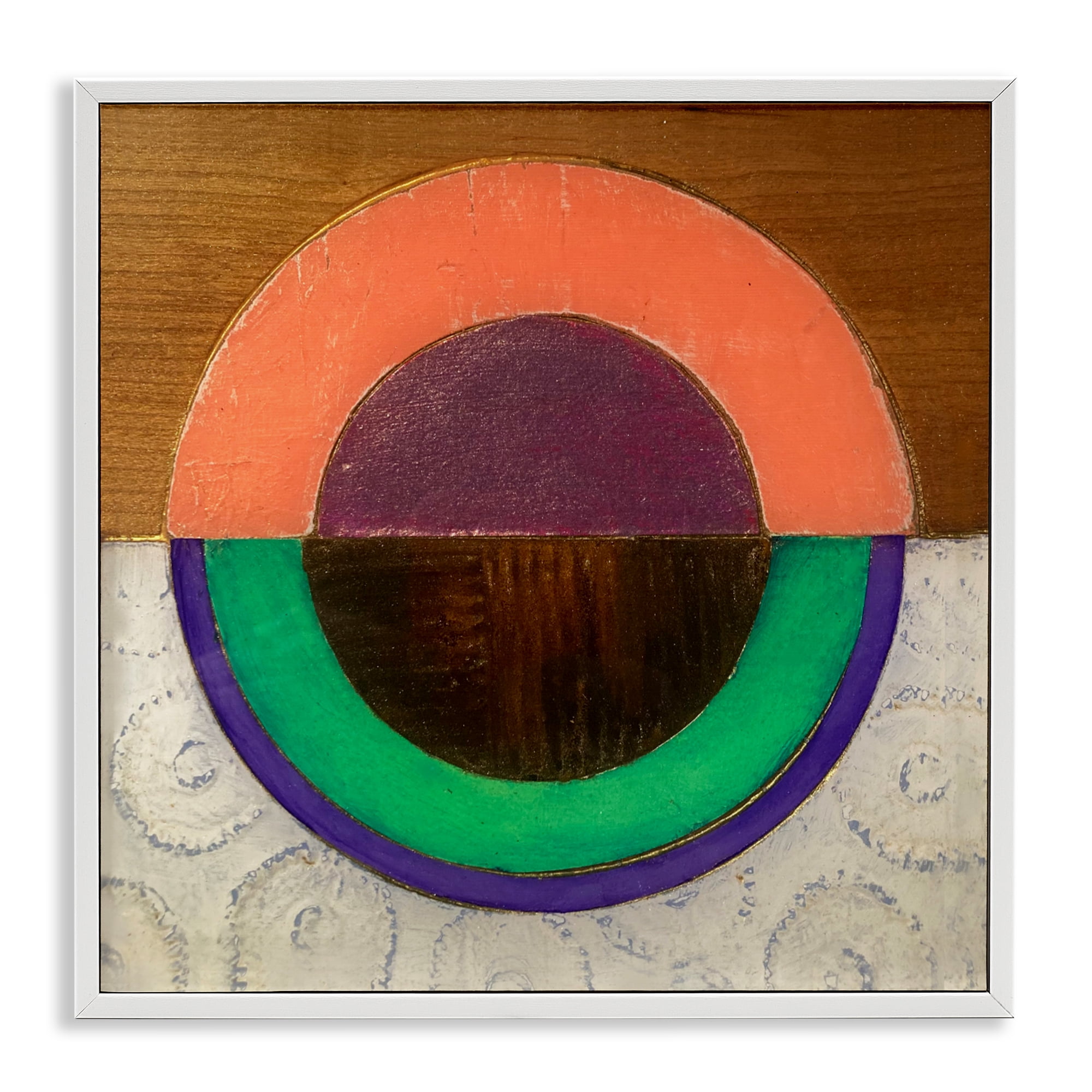 Stupell Industries Horizontal Split Circle White Framed Giclee Art, design by Matthew Finger