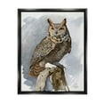 thumbnail image 1 of Stupell Industries Horned Owl Perched Animals & Insects Painting Black Floater Framed Art Print Wall Art, 25 x 31, 1 of 10