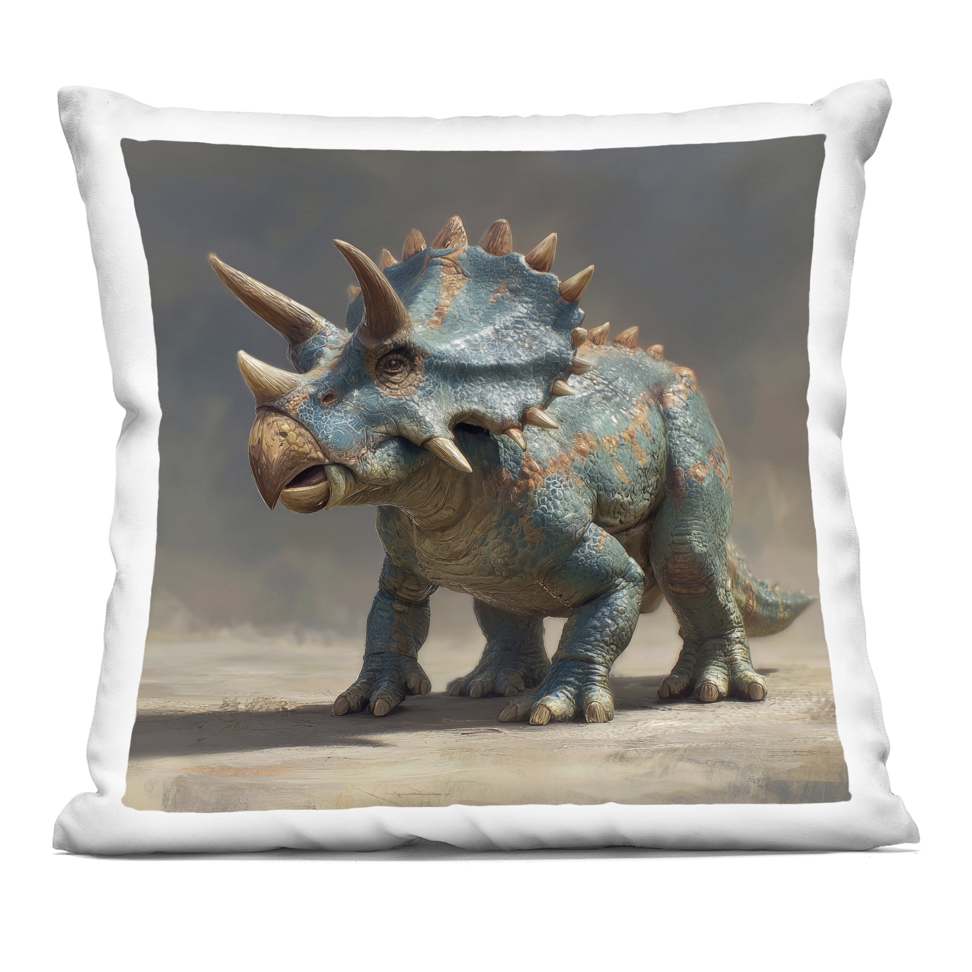Stupell Industries Horned Triceratops at Sunrise Decorative Printed Throw Pillow, design by Wumples, 18 x 7 x 18