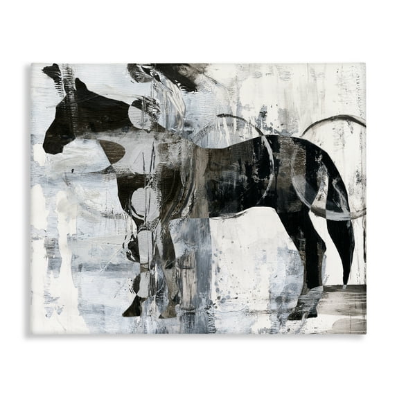 Stupell Industries Horse & Abstract Circles Animals & Insects Painting Gallery Wrapped Canvas Art Print Wall Art, 40 x 30