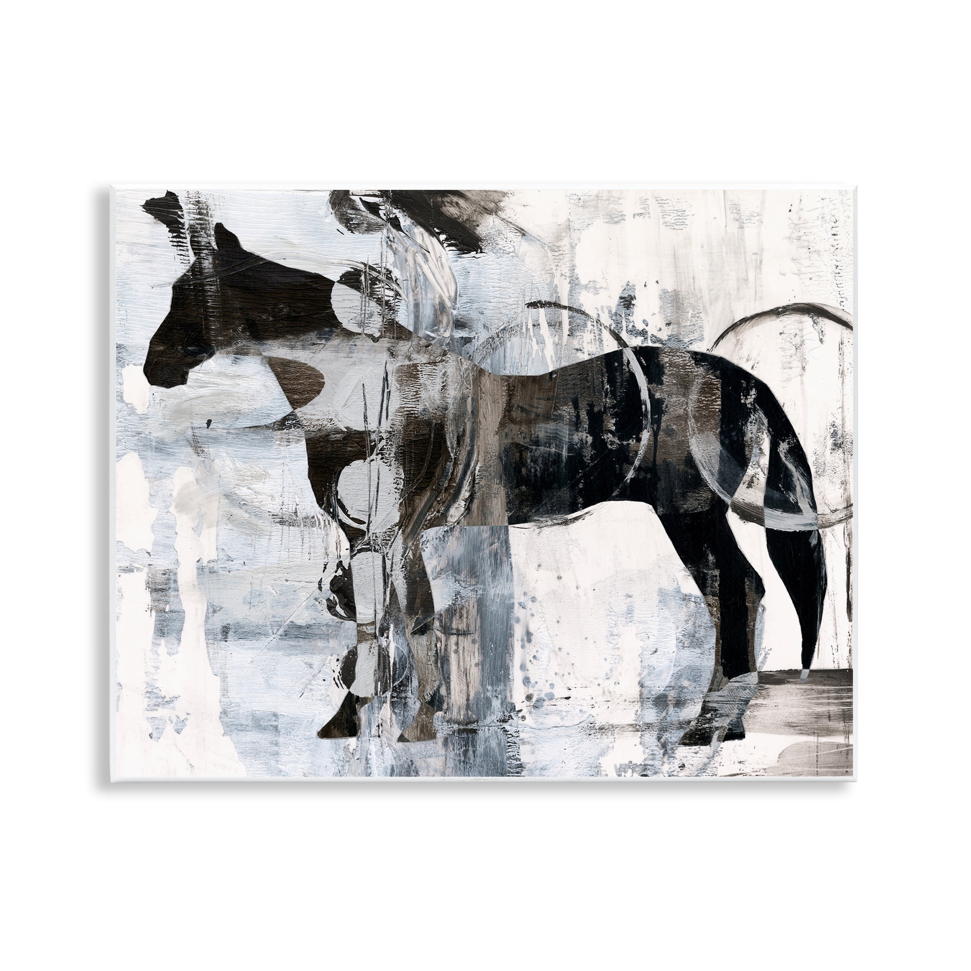 Stupell Industries Horse & Abstract Circles Animals & Insects Painting Unframed Art Print Wall Art, 14 x 11