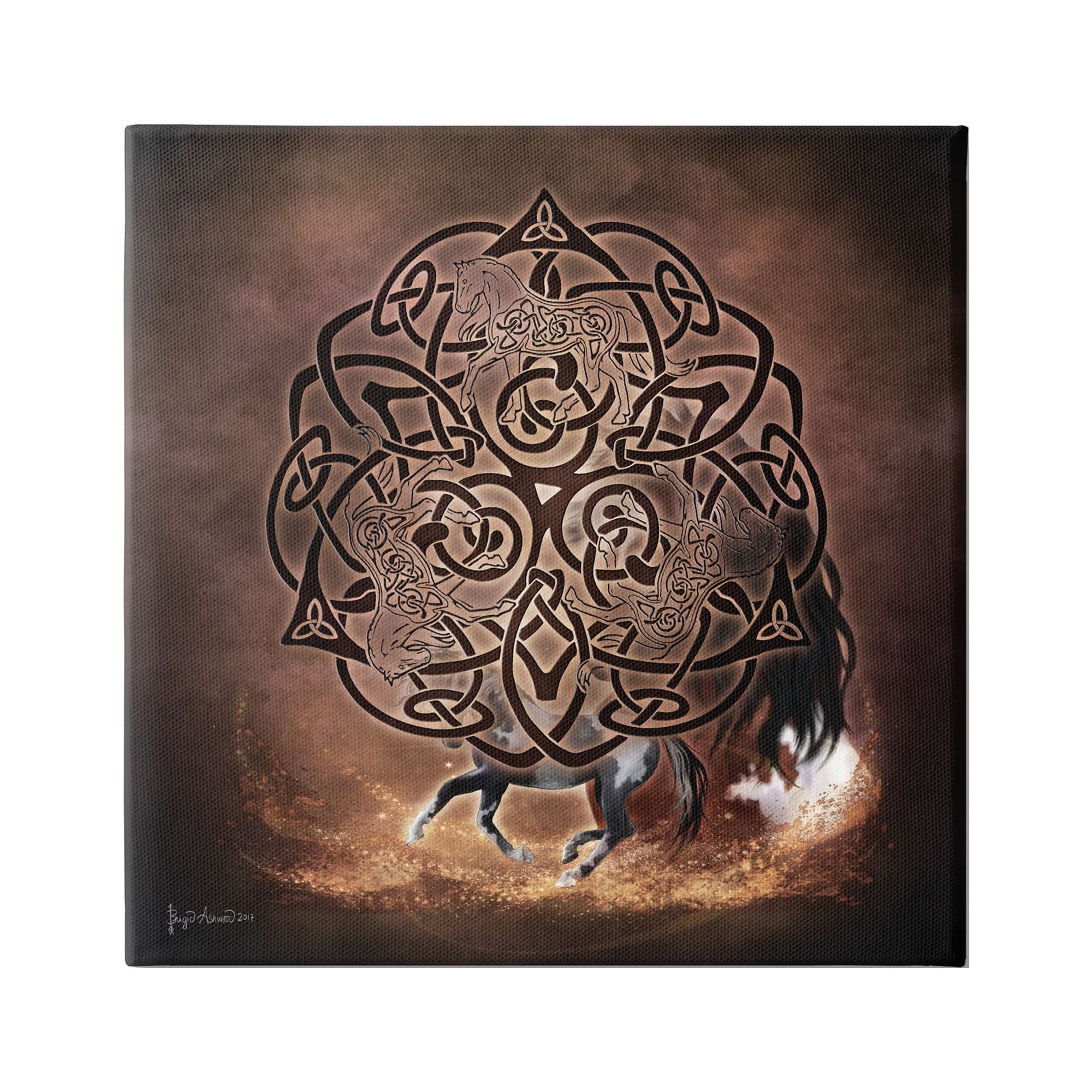 Stupell Industries Horse Celtic Knot Animals & Insects Painting Gallery Wrapped Canvas Art Print Wall Art, 36 x 36