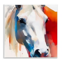 Stupell Industries Horse Close Up Face Animals & Insects Painting Unframed Art Print Wall Art, 12 x 12