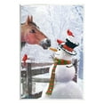 thumbnail image 1 of Stupell Industries Horse Eating Snowman Carrot Scene Holiday Painting Unframed Art Print Wall Art, 1 of 6