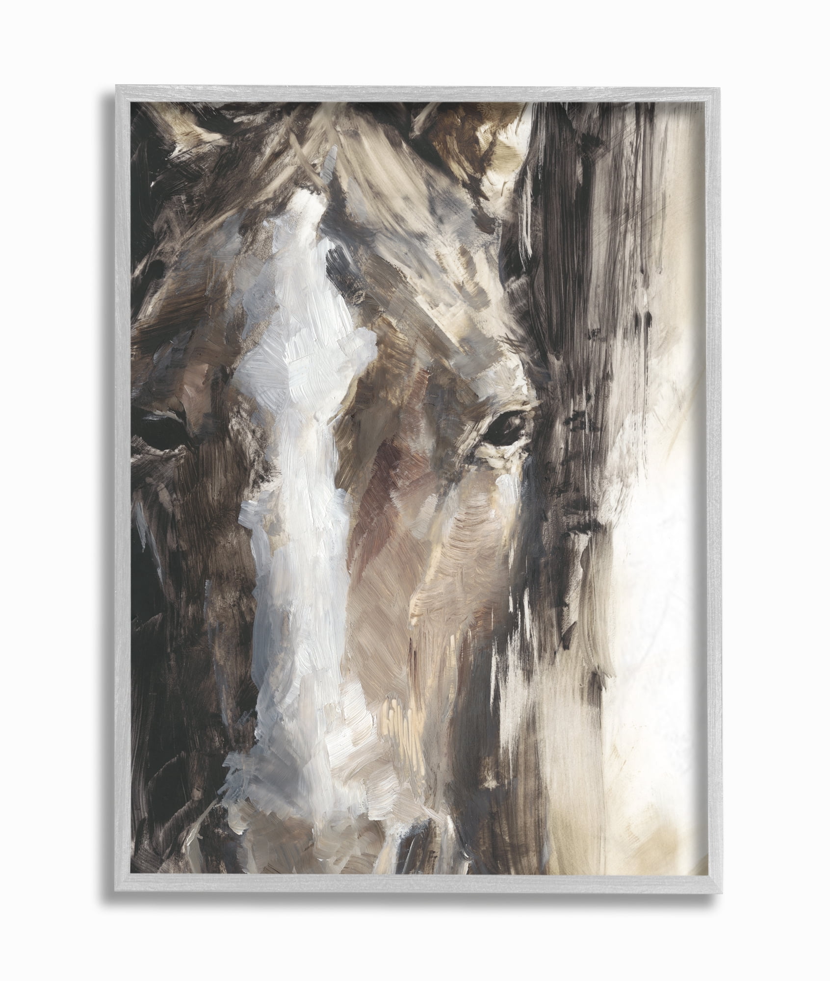 Stupell Industries Horse Eyes White Brown Animal Painting Framed Wall Art by Ethan Harper