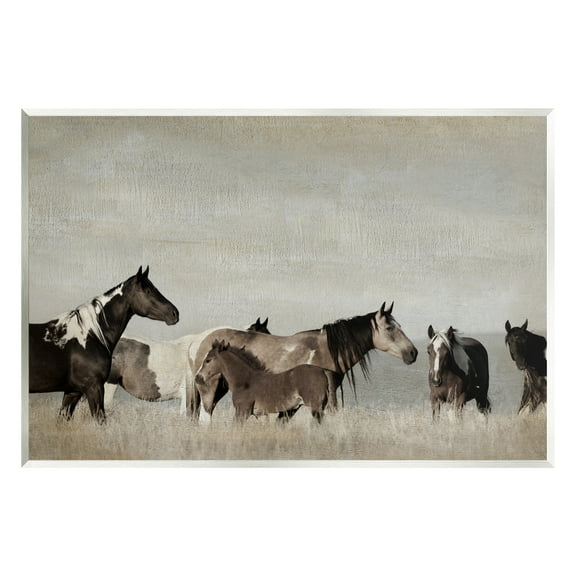Stupell Industries Horse Family Foals Grazing Animals & Insects Photography Unframed Art Print Wall Art