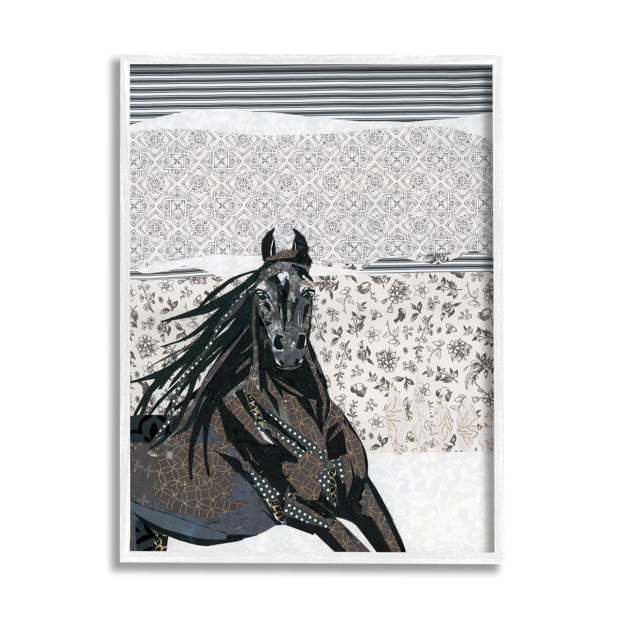 Stupell Industries Horse Galloping over Abstract Patterns Geometric Shapes, 16 x 20, Designed by Jenny McGee