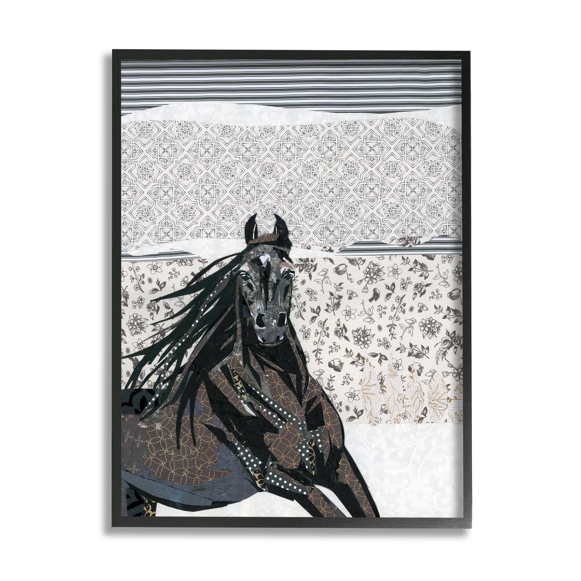 Stupell Industries Horse Galloping over Abstract Patterns Geometric Shapes, 24 x 30, Designed by Jenny McGee