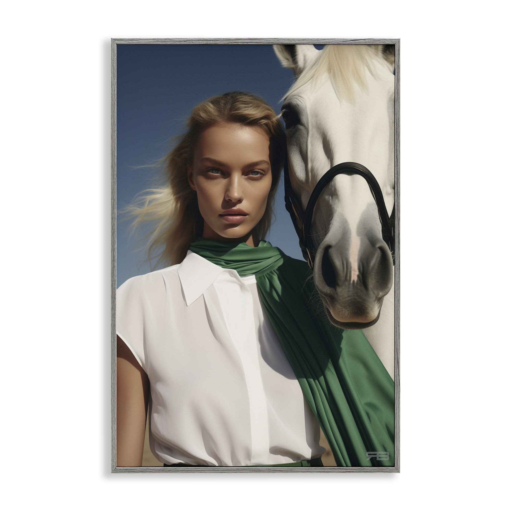 Stupell Industries Horse & Girl Friendship People Painting Gray Framed Art Print Wall Art, 20 x 30