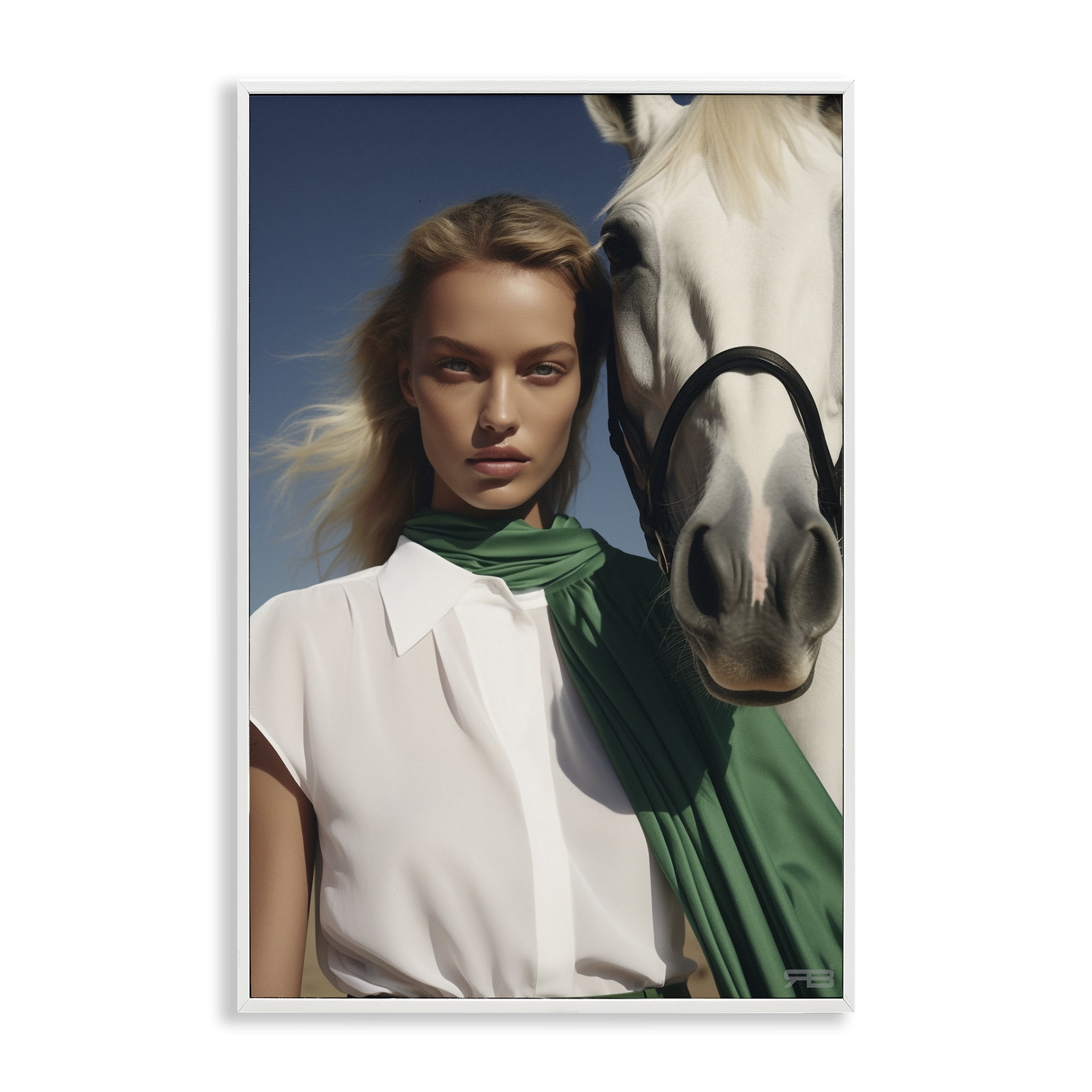 Stupell Industries Horse & Girl Friendship People Painting White Framed Art Print Wall Art, 20 x 30