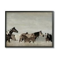 Stupell Industries Horse Herd with Foal Animals & Insects Photography Black Framed Art Print Wall Art, 14 x 11