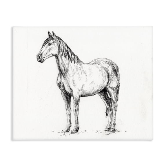 Stupell Industries Rustic Lodge Horse In Charcoal Canvas Art, 40 x 30, by Leah Noel Art
