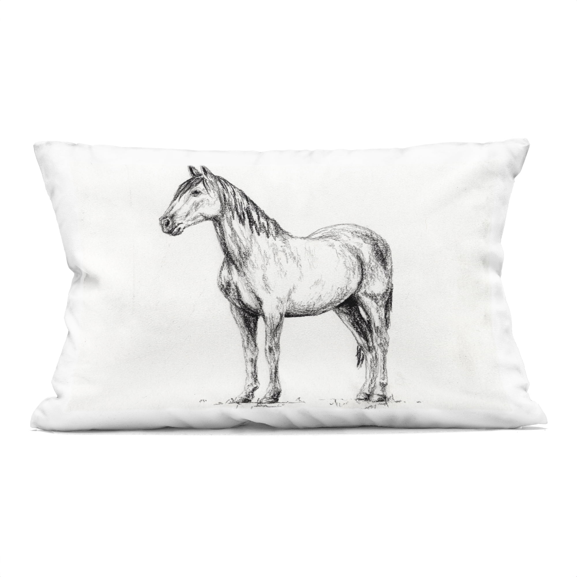 Stupell Industries Horse In Charcoal Decorative Printed Throw Pillow, design by Leah Noel Art