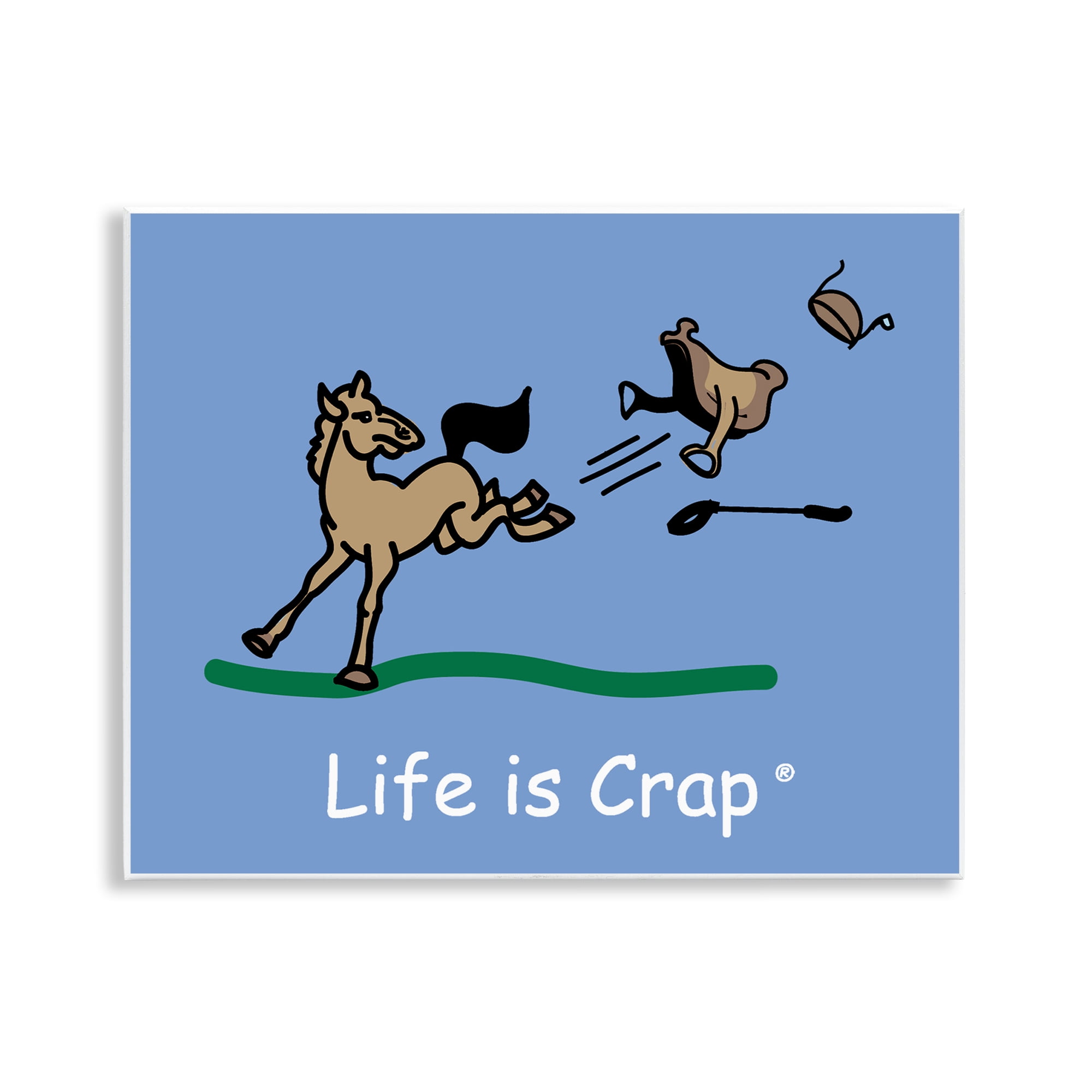 Stupell Industries Horse Kicking Saddle Novelty & Humor Painting Unframed Art Print Wall Art, 14 x 11