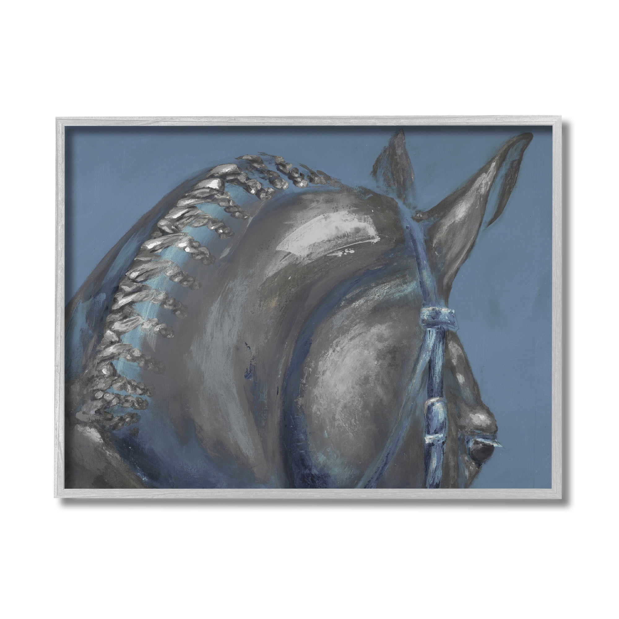 Stupell Industries Horse Mane Portrait Blue Grey Hair Detail,16 x 20,Designed by Dina D'Argo