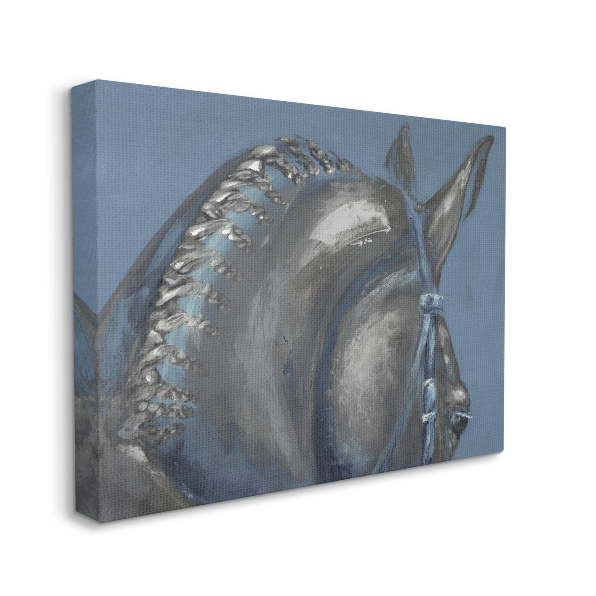 Stupell Industries Horse Mane Portrait Blue Grey Hair Detail,30 x 40,Designed by Dina D'Argo