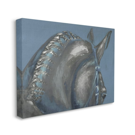 Stupell Industries Horse Mane Portrait Blue Grey Hair Detail,36 x 48,Designed by Dina D'Argo