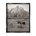 thumbnail image 1 of Stupell Industries Horse & Mountain Scenery Landscape Photography Black Floater Framed Canvas Art Print Wall Art, 25 x 31, 1 of 10
