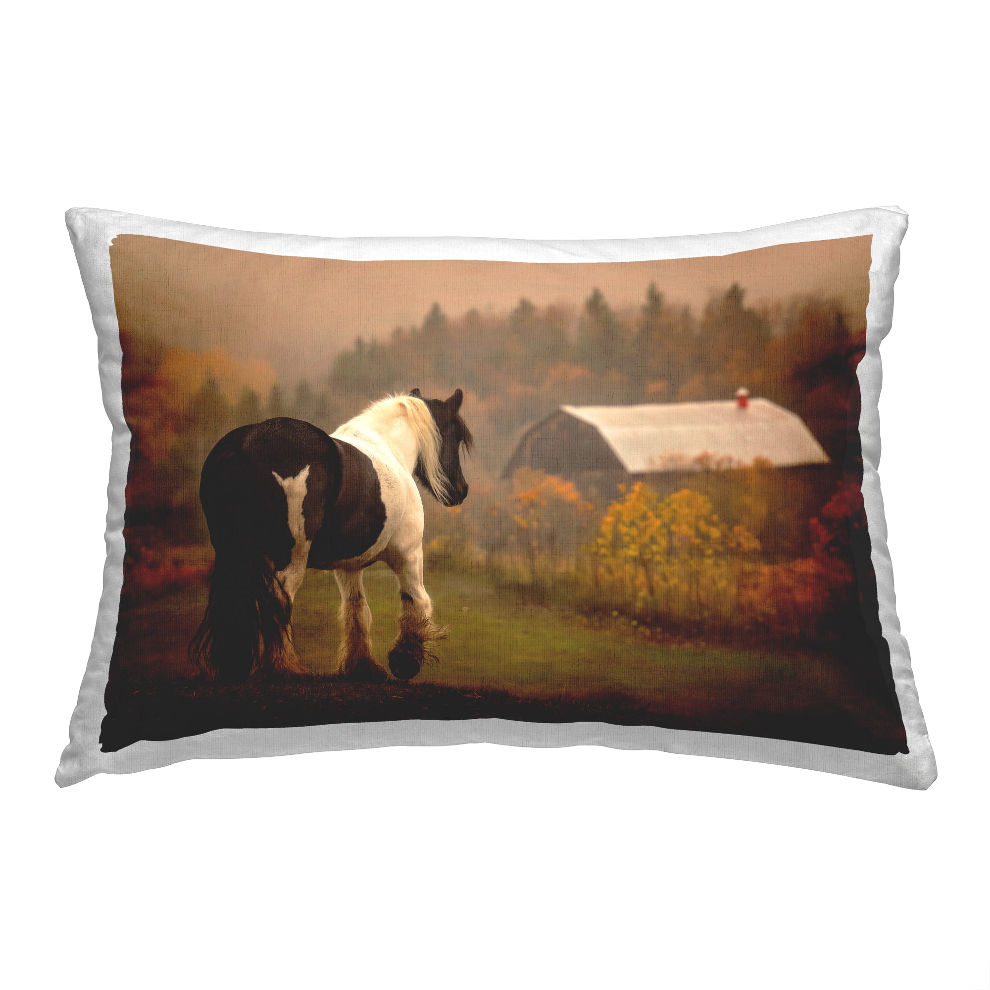 Stupell Industries Horse Overlooking Barn Decorative Printed Throw Pillow, 14 x 20