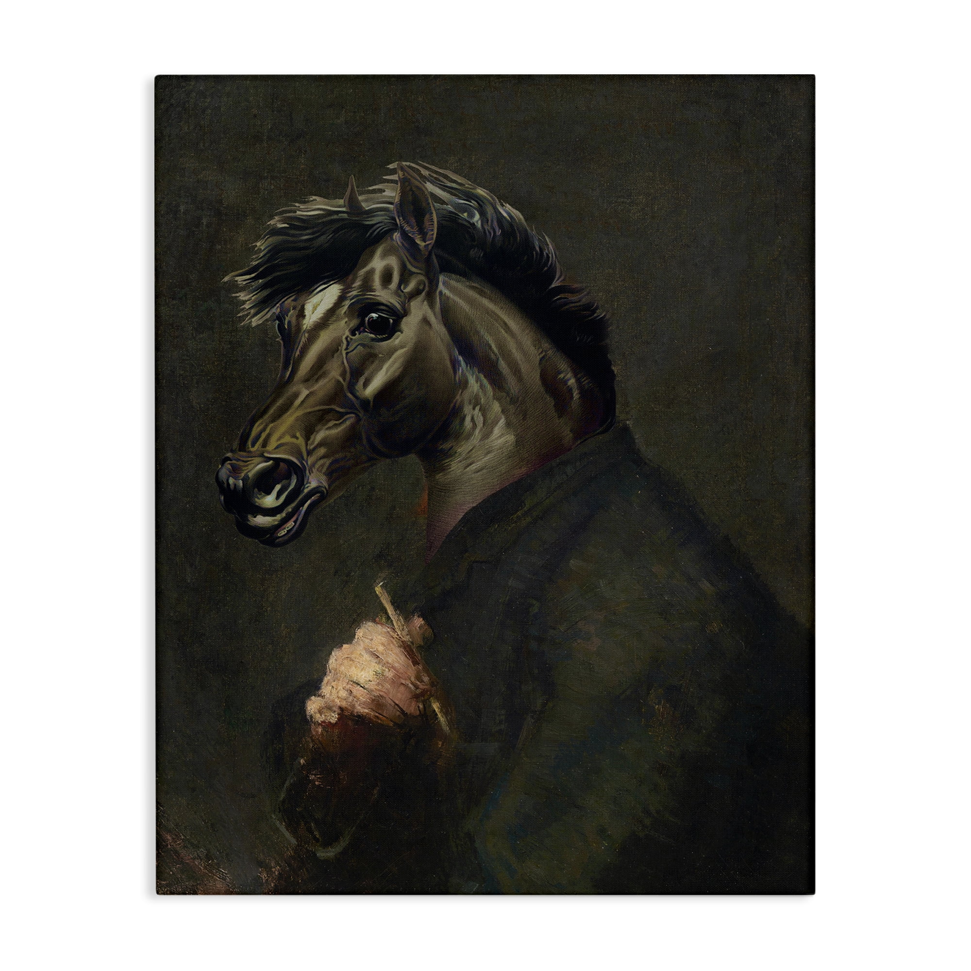 Stupell Industries Horse Painter Portrait Novelty & Humor Painting Wrapped Canvas Art Print Wall Art, 16 x 20