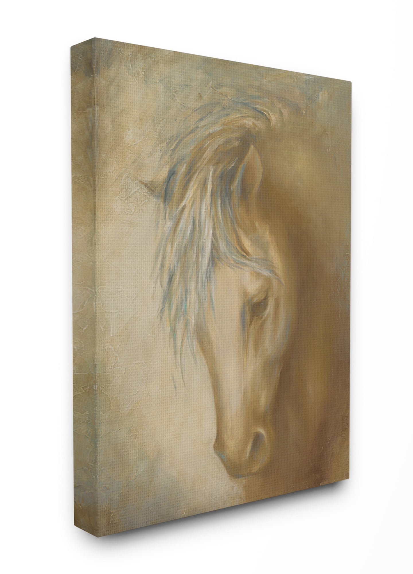 Stupell Industries Horse Portrait Blue Yellow Animal Painting Canvas Wall Art by Third and Wall, 24" x 30", Canvas