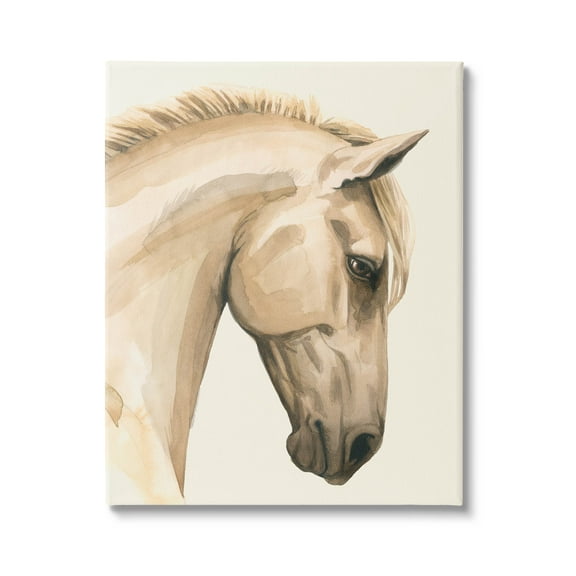 Stupell Industries Horse Portrait Farm Animal Graphic Art Gallery Wrapped Canvas Print Wall Art, Design by Grace Popp