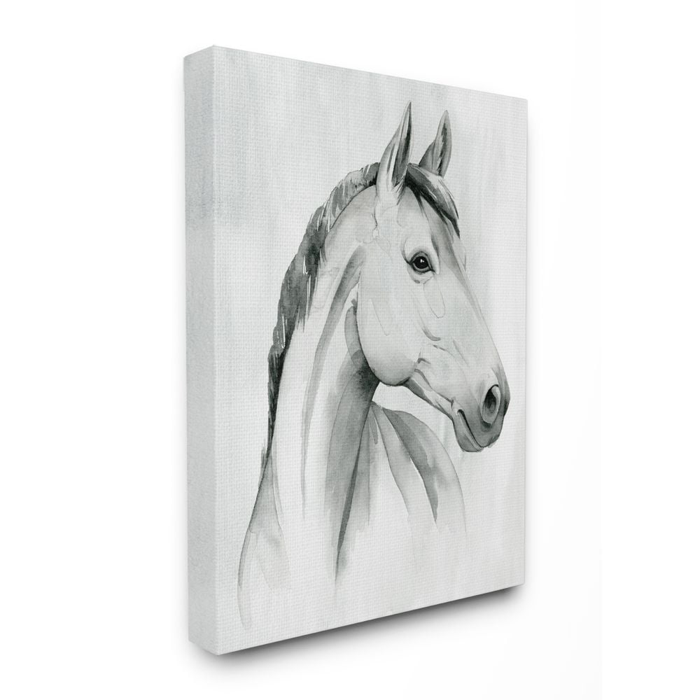 Stupell Industries Horse Portrait Grey Drawing Design Canvas Wall Art by  Grace Popp - Walmart.com, image size:1000x1000