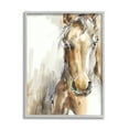 thumbnail image 1 of Stupell Industries Horse Portrait Orange Brown Animal Watercolor Painting Framed Wall Art by Ethan Harper, 11" x 14", Gray Framed, 1 of 7
