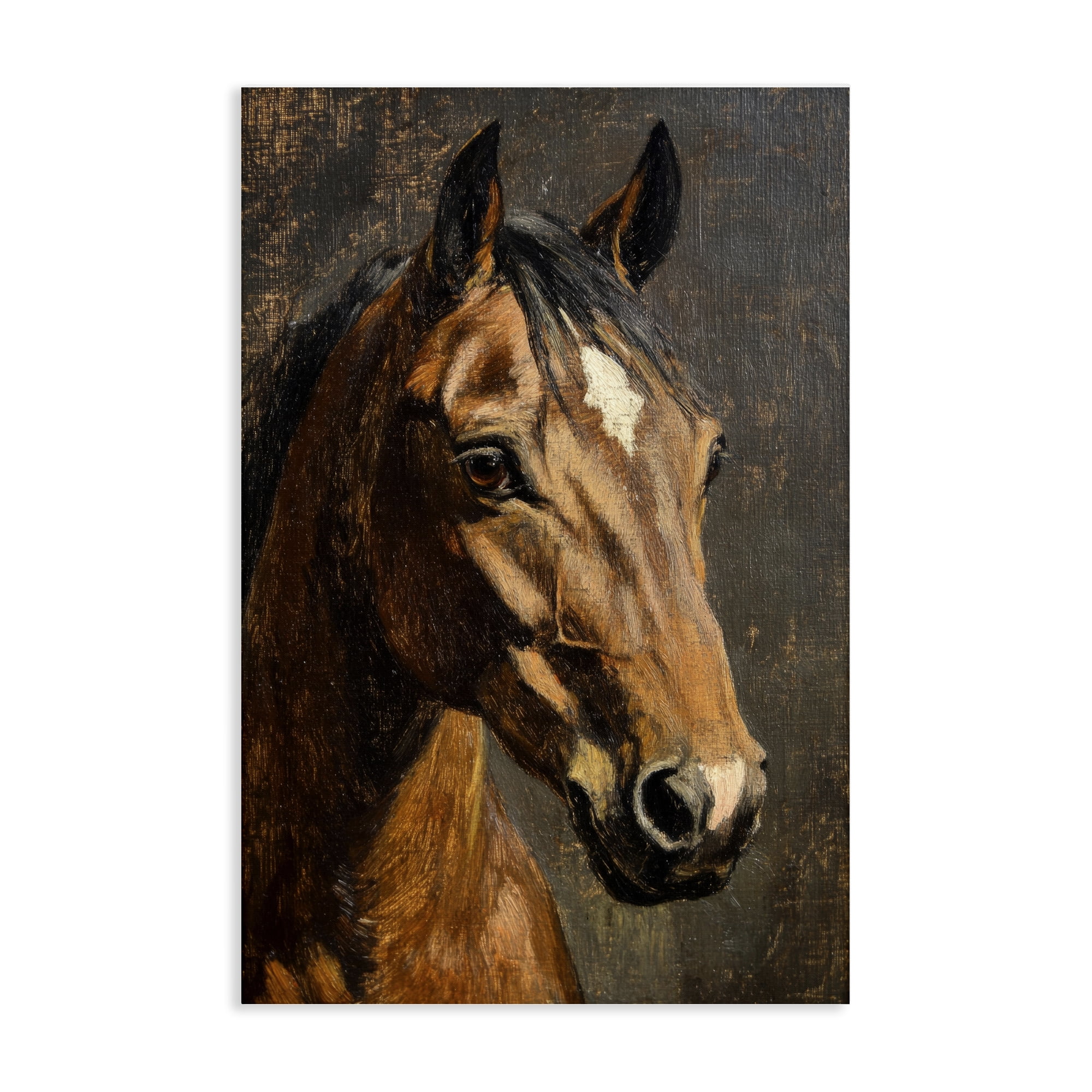 Stupell Industries Horse Portrait Study Canvas Wall Art, design by Petal Prints Design