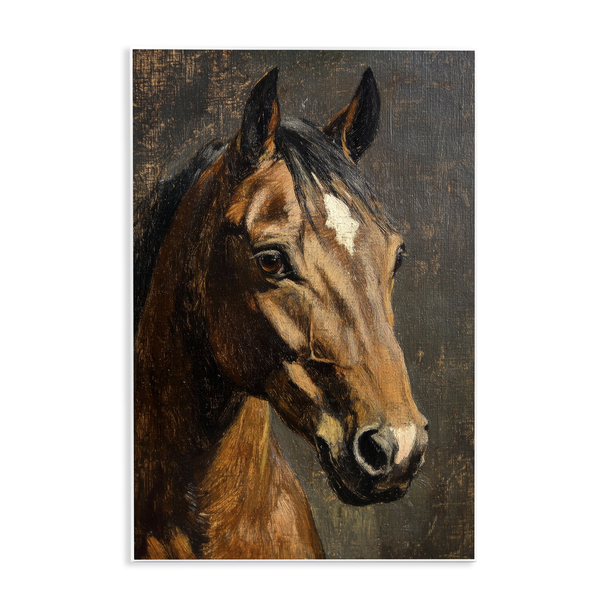 Stupell Industries Horse Portrait Study Wall Plaque Art, design by Petal Prints Design