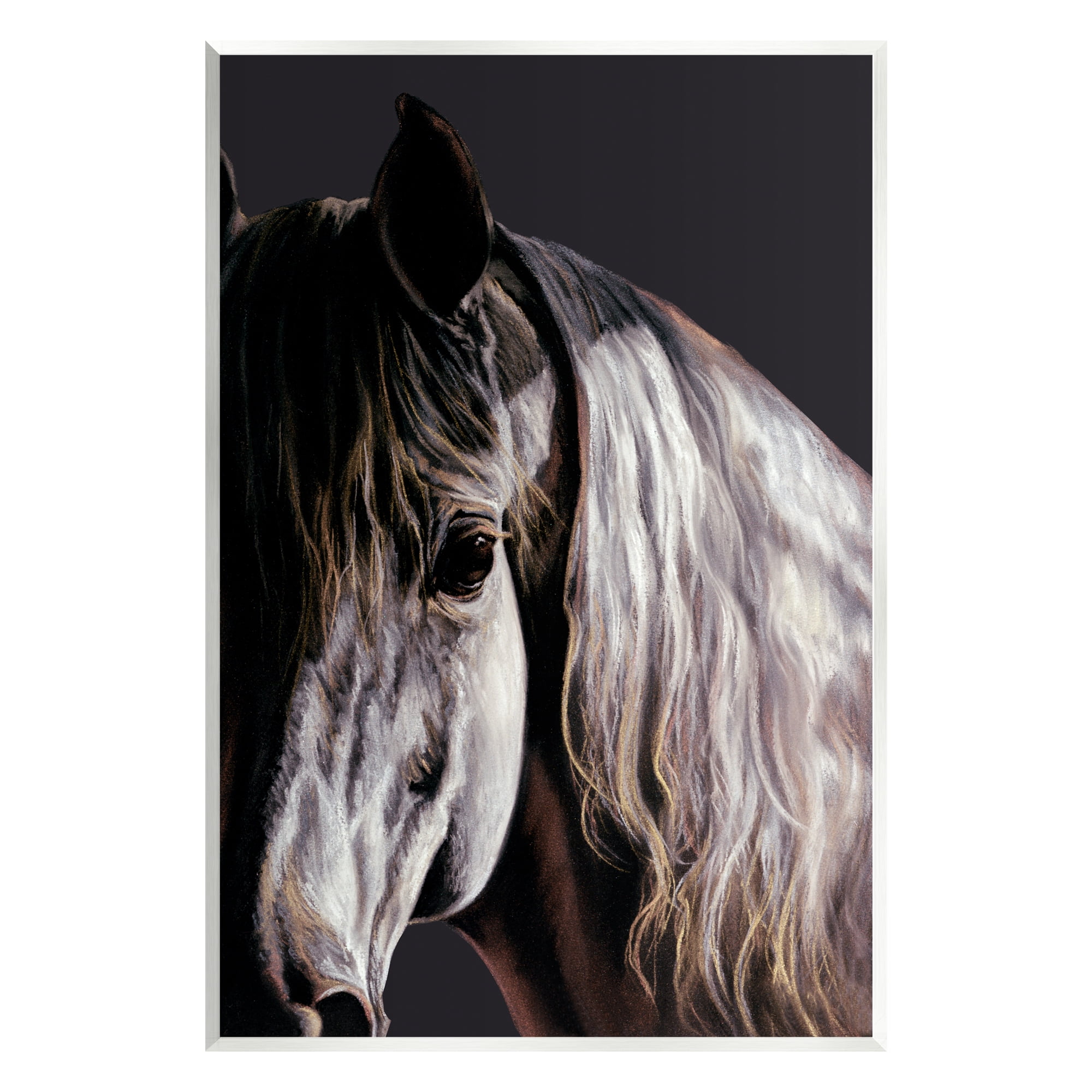 Stupell Industries Horse Portrait in Shadow Animals & Insects Painting Unframed Art Print Wall Art, 13 x 19