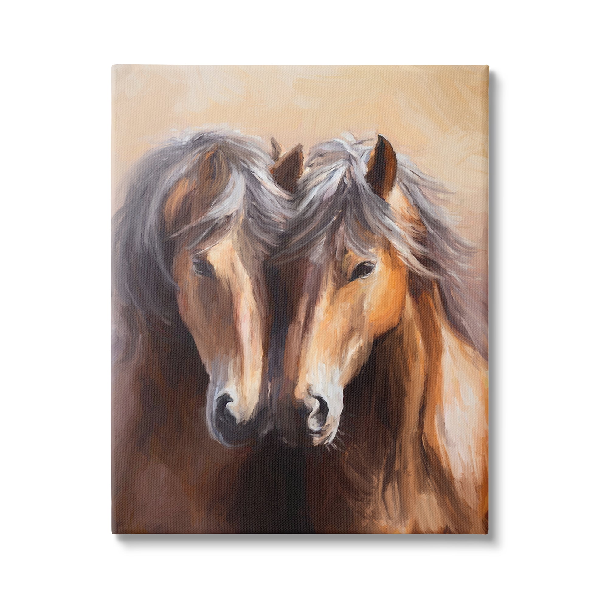 Stupell Industries Horse Twins Hugging Animals & Insects Painting Gallery Wrapped Canvas Art Print Wall Art, 30 x 40