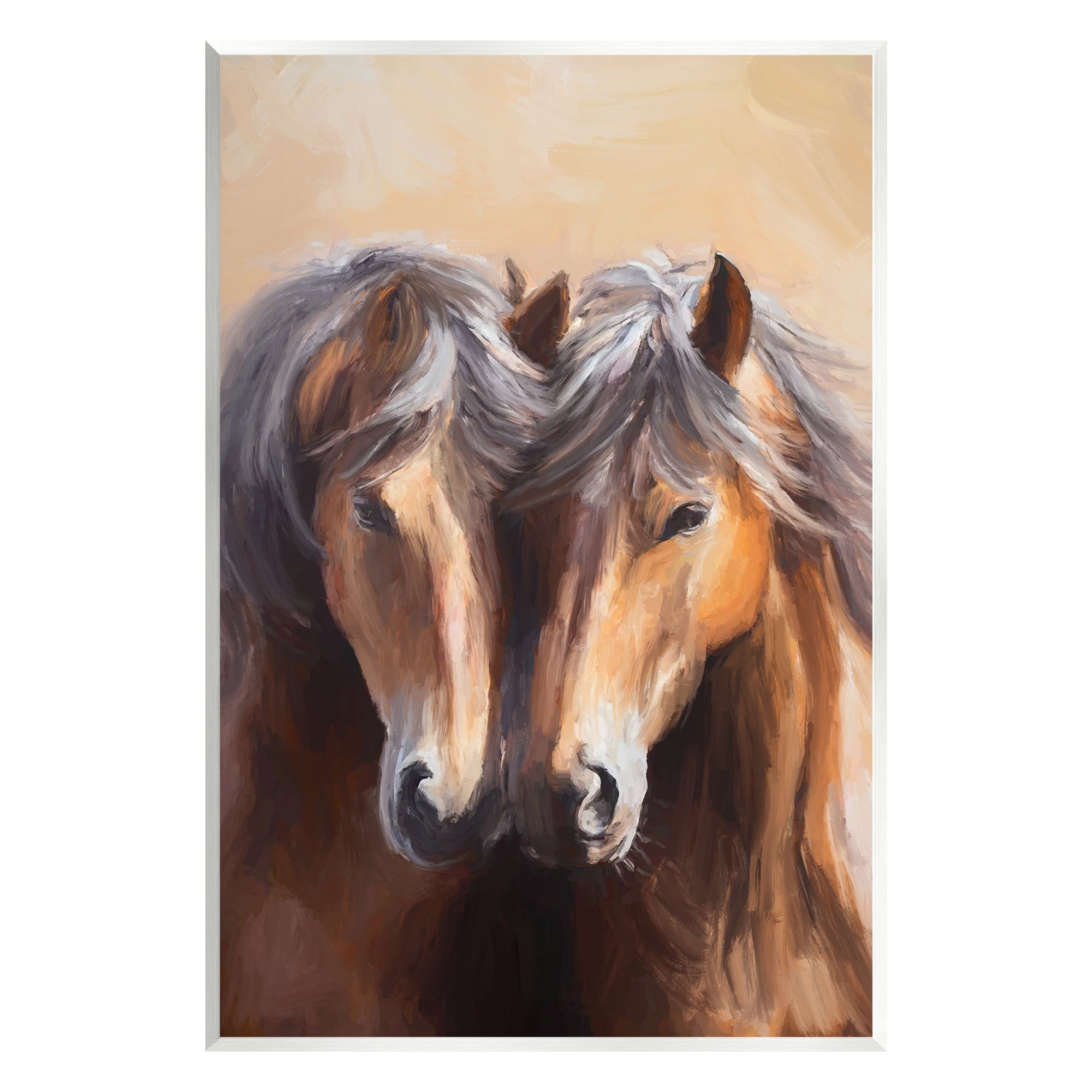 Stupell Industries Horse Twins Hugging Animals & Insects Painting Unframed Art Print Wall Art, 10 x 15
